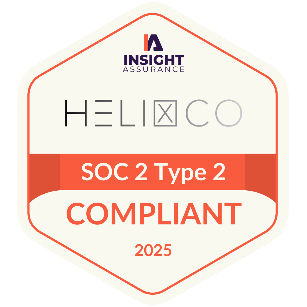 HELIXCO SOC 2 Type 2 compliant badge, 2025