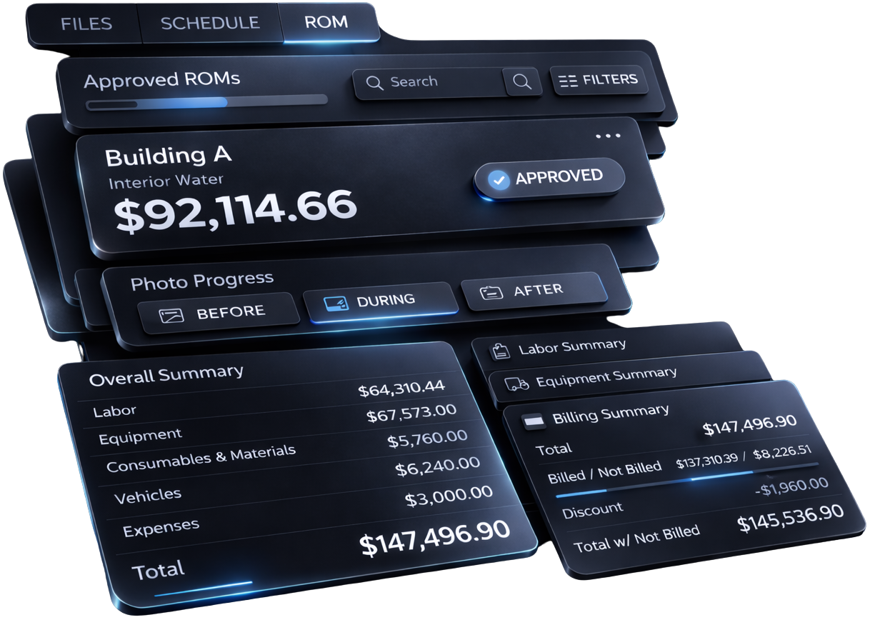 Helix T&M and ROM billing hub dashboard