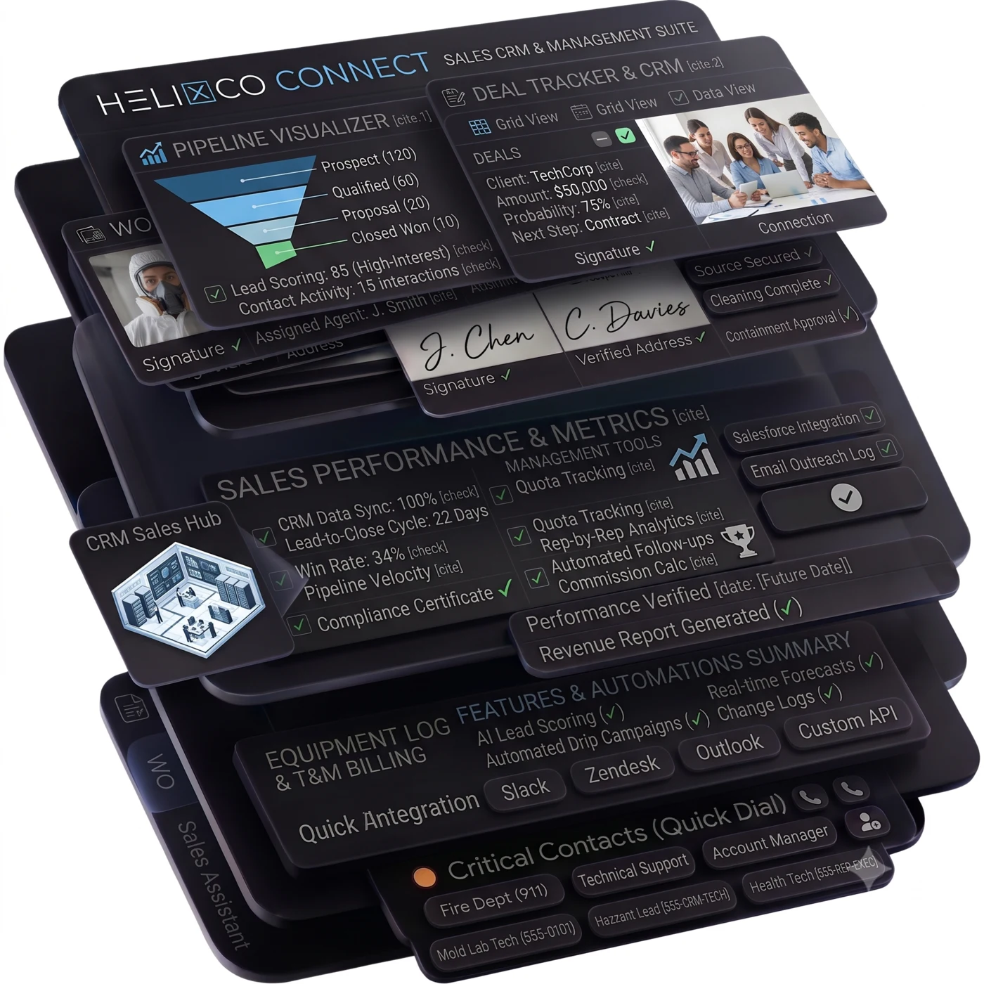 Helix CONNECT sales CRM interface